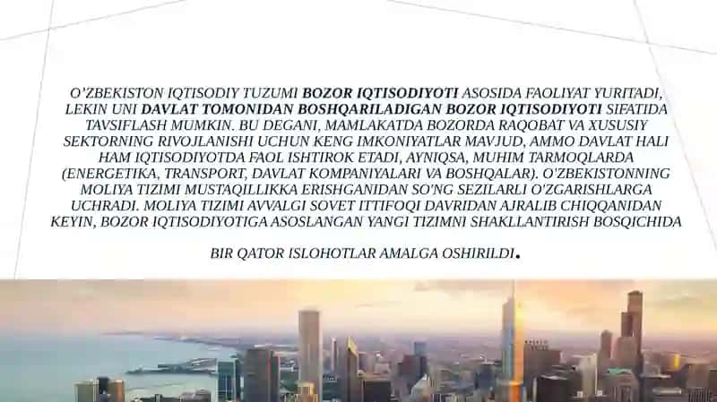 O’zbekiston Respublikasining Moliya Tizimi 3