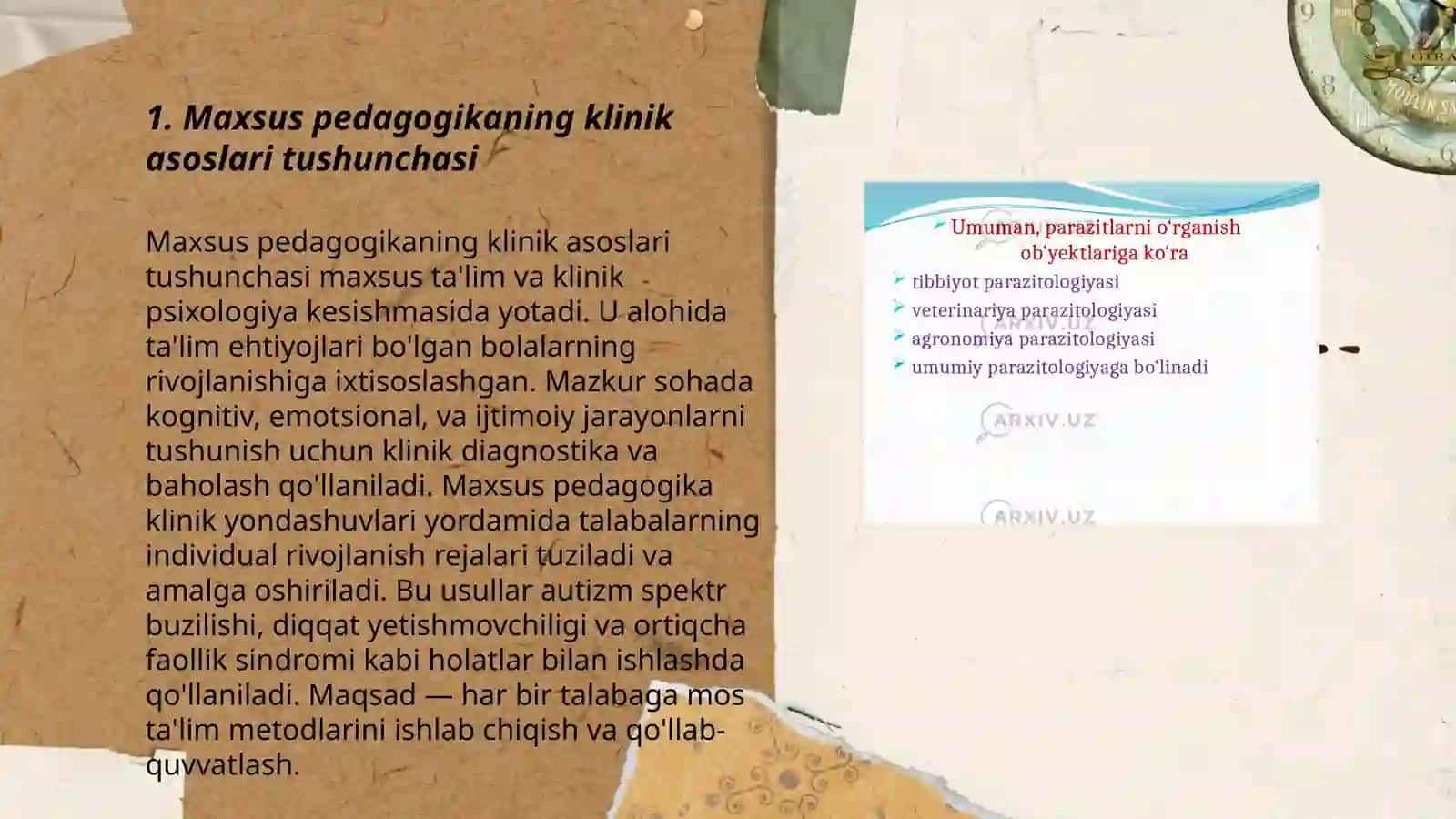 Maxsus pedagogikaning klinik asoslari fanining maqsad va vazifalari 3