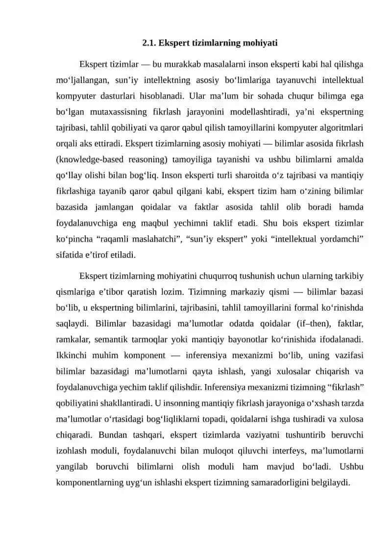 Ekspert tizimlarining turlari va vazifalari 3