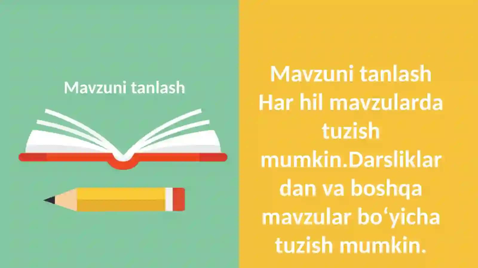 Quiz test tayyorlash 3