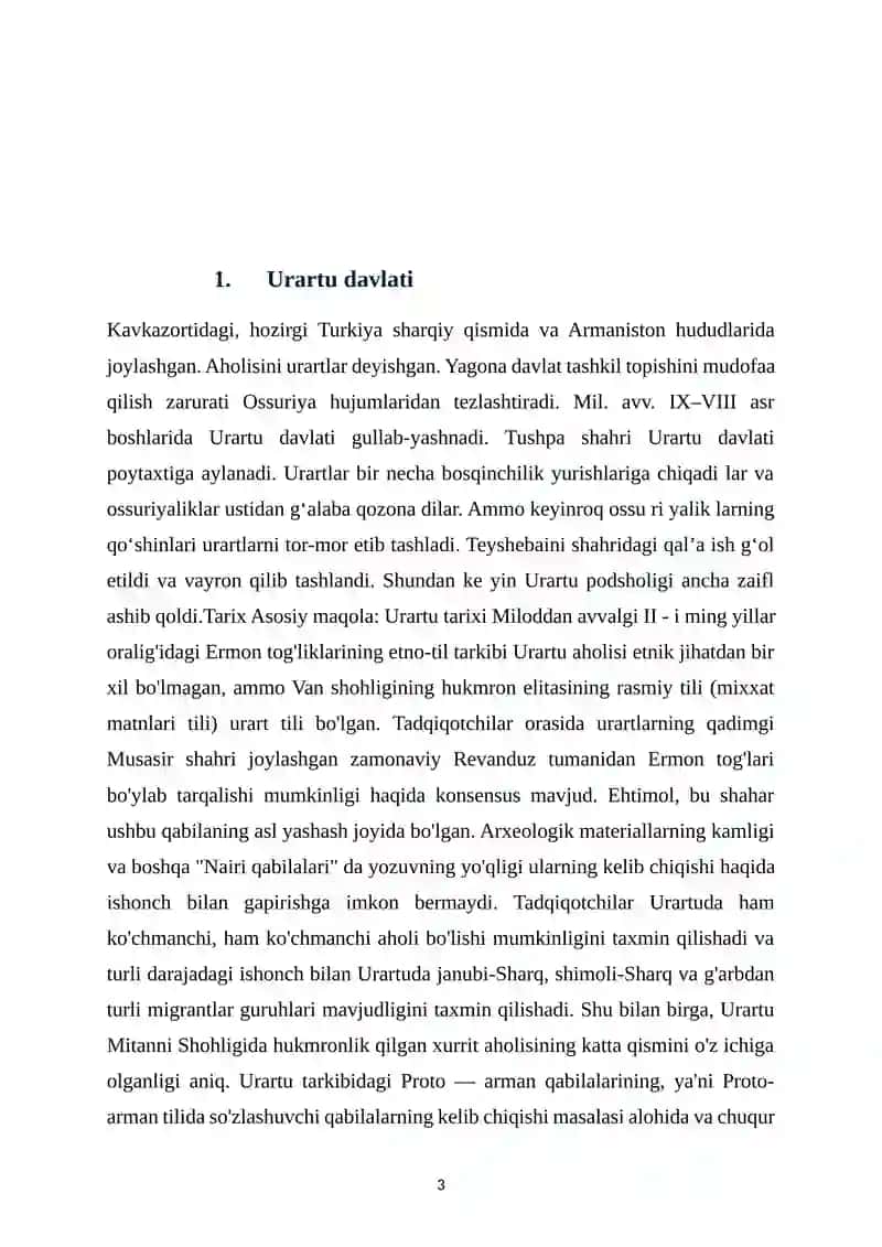 Urartu Podshohligi Tarixi 3
