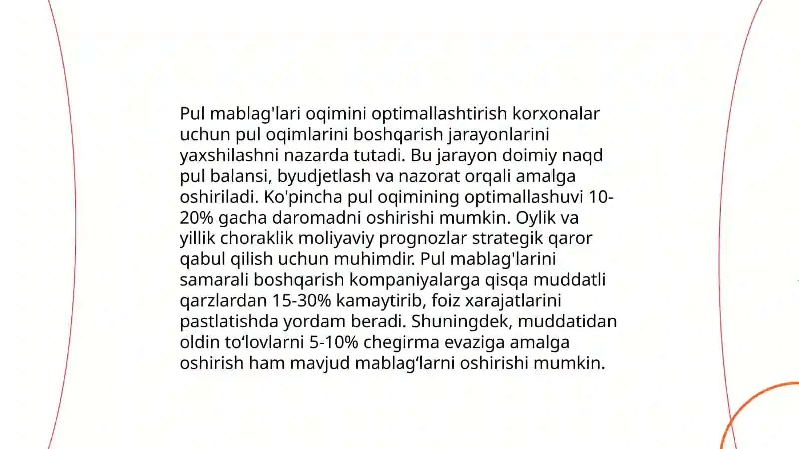 Pul mablag’lari xarakatini tezlashtirish imkoniyatlarini aniqlash 3