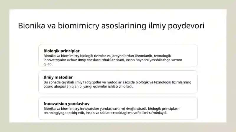 Bionika asoslari va uni inson hayotidagi o'rni 3