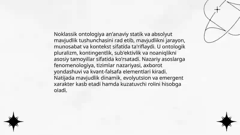 Noklassik ontologiyaning yo’nalishlari va mohiyati 3