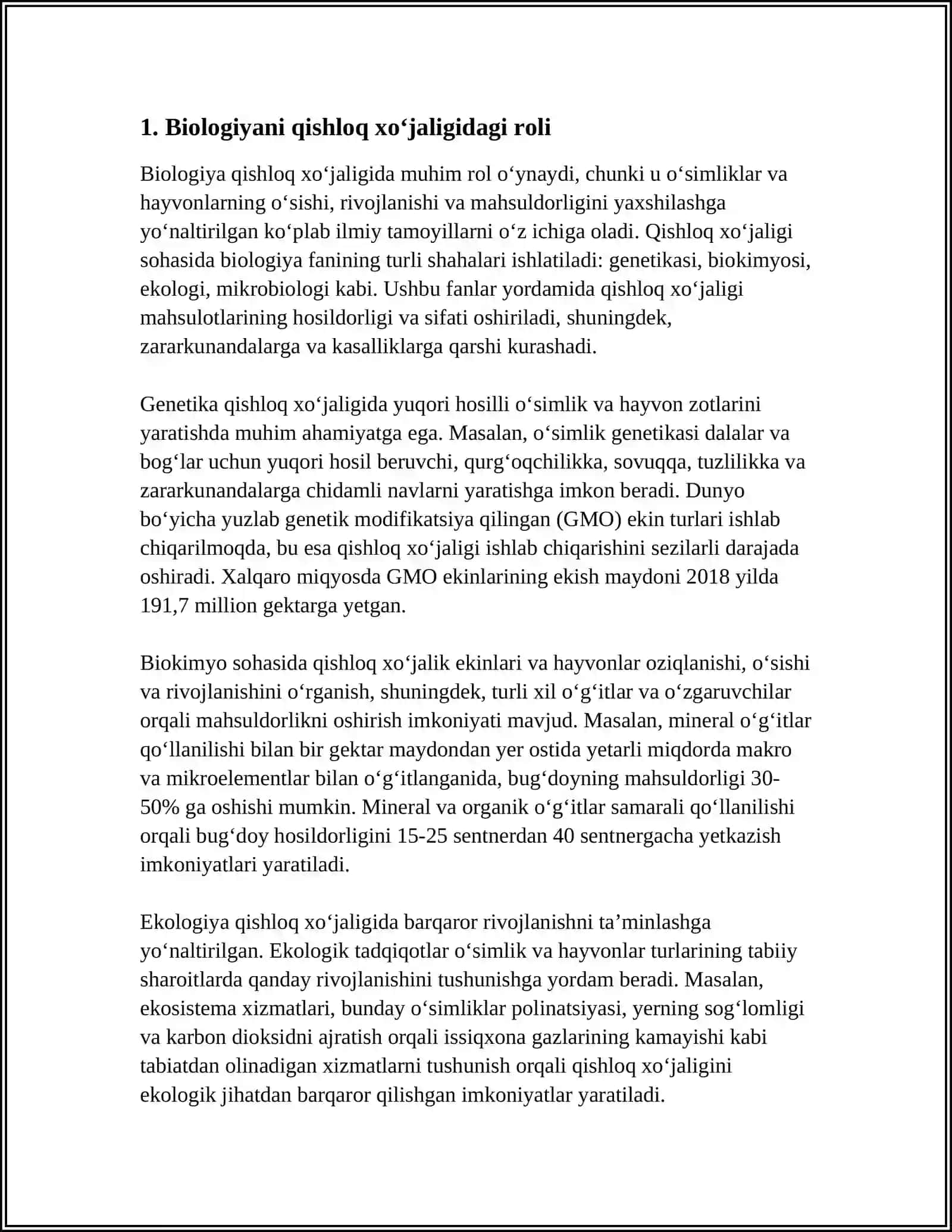 BIOLOGYANI QISHLOQ XO‘JALIGIDAGI AHAMYATINI O‘RGANISH 3