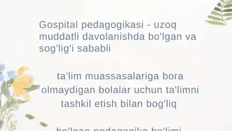 Maribjonova Gulchiroyning Inklyuziv taʼlim fanidan tayyorlagan mustaqil ishi 3