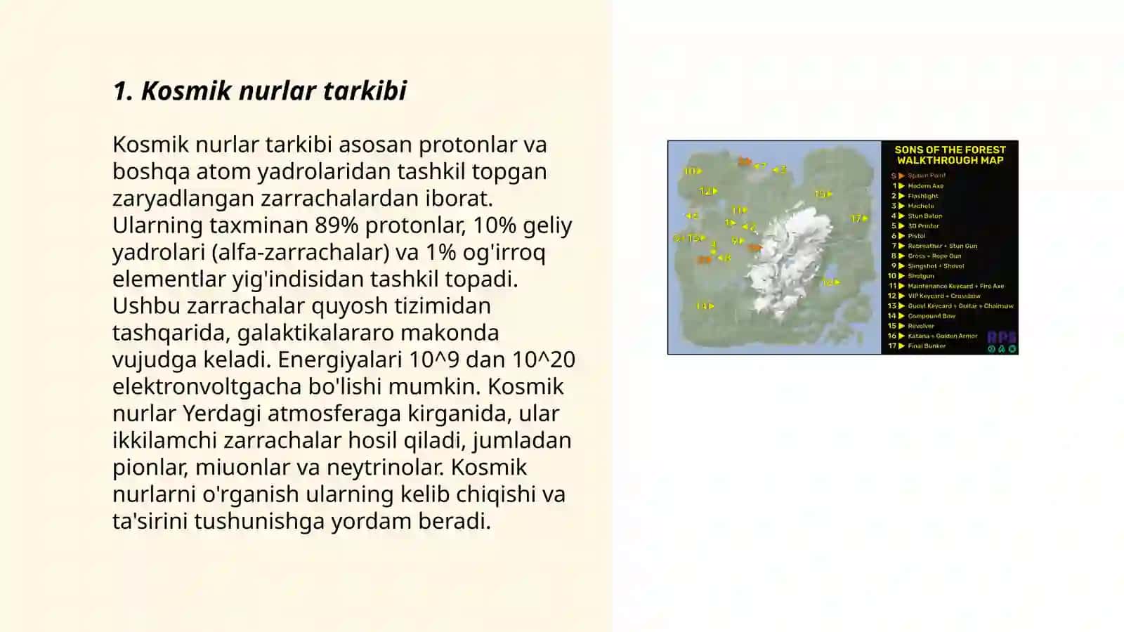 Kosmik nurlar tarkibini oʻrganish 3