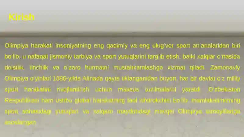 O‘ZBEKISTON MILLIY OLIMPIYA QO‘MITASI, MAQSADI VA VAZIFALARI 3
