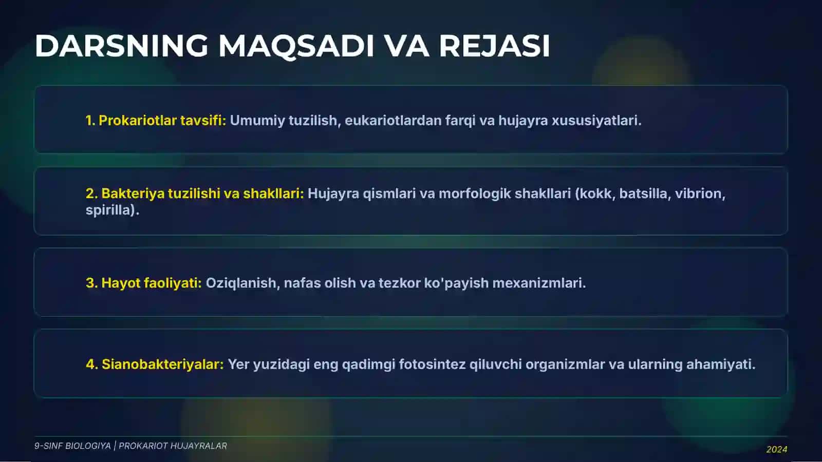 BIOLOGIYA ILMIY TAQDIMOTI | O'QUV KURSI 3