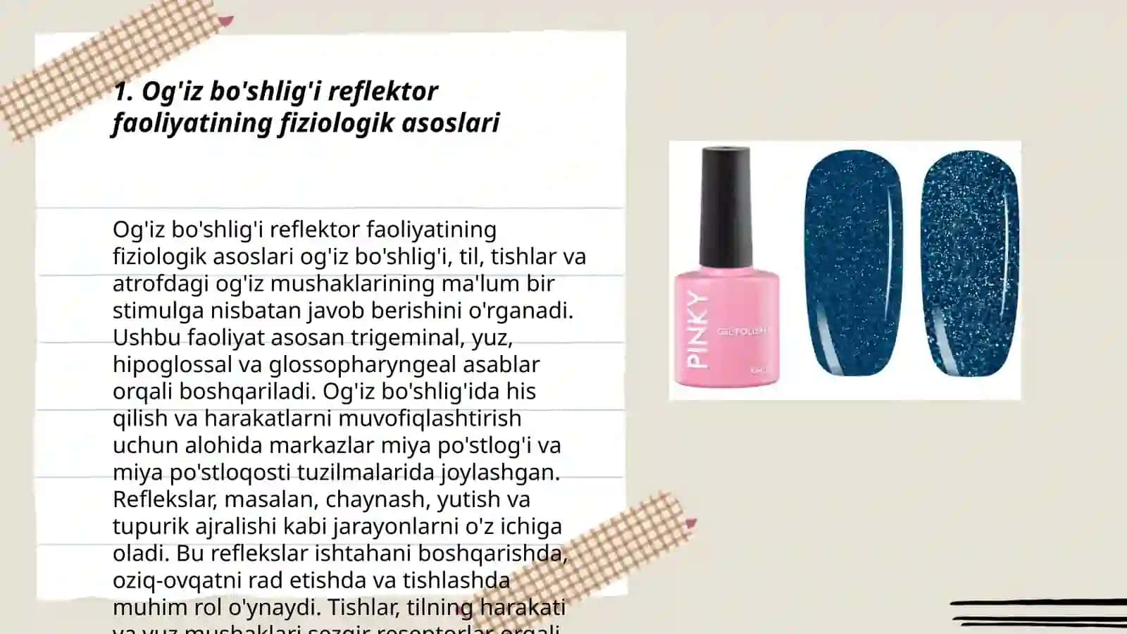 Og'iz bo'shlig'i reflektor faoliyatining fiziologik asoslari 3