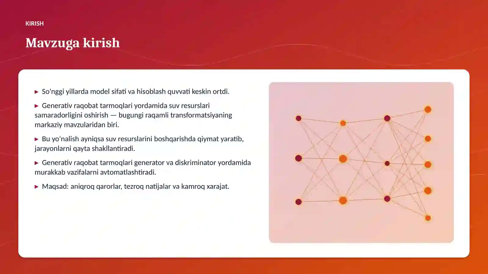 Generativ raqobat tarmoqlari yordamida suv resurslari samaradorligini oshirish 3