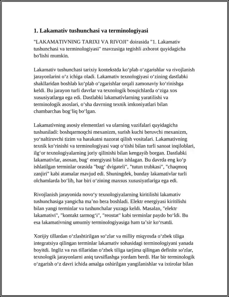 LAKAMATIVNING TARIXI VA RIVOJI 3