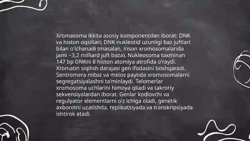Xromasomalar zararini baholash 3