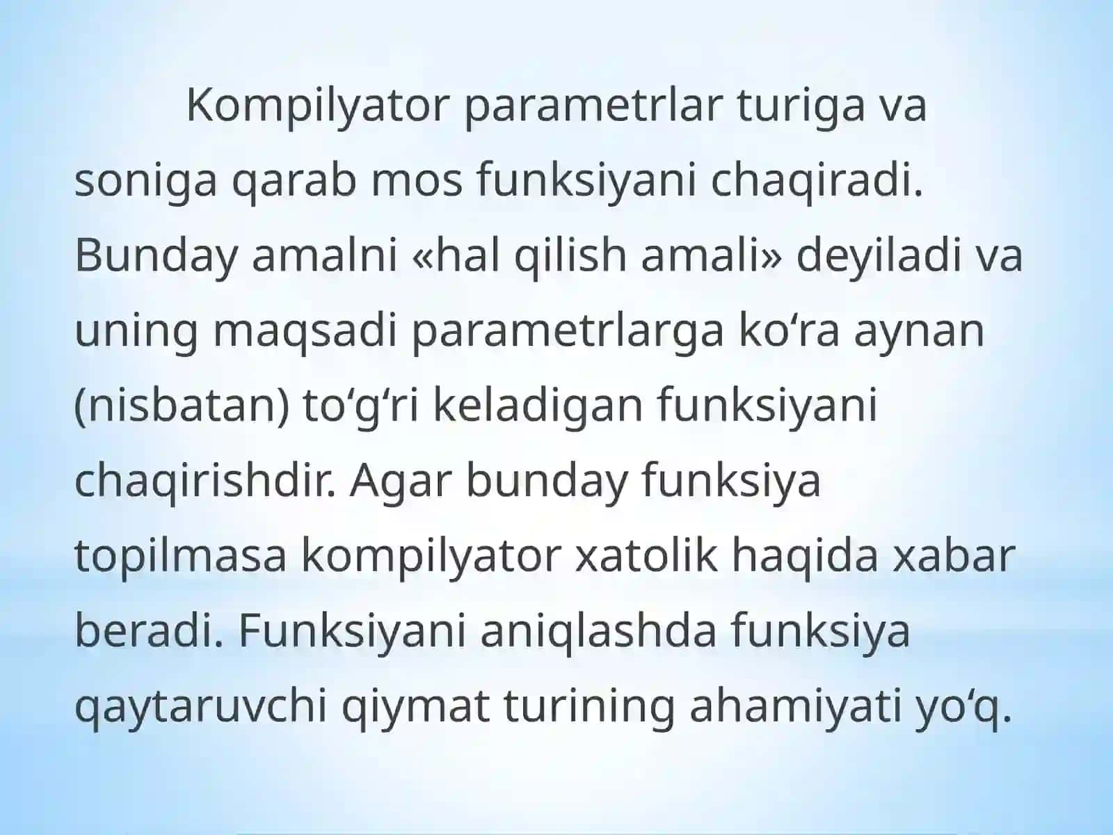 Qayta yuklanuvchi metodlarga oid misollar 3
