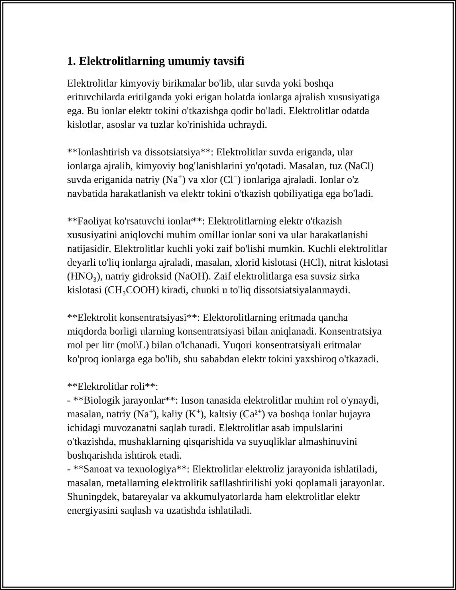 ELOKTROLITLAR VA ULARNING ORGANIZM TARKIBIDAGI HUJAYRALAR FUNKSIYASI LAGI AHAMIYATI 3