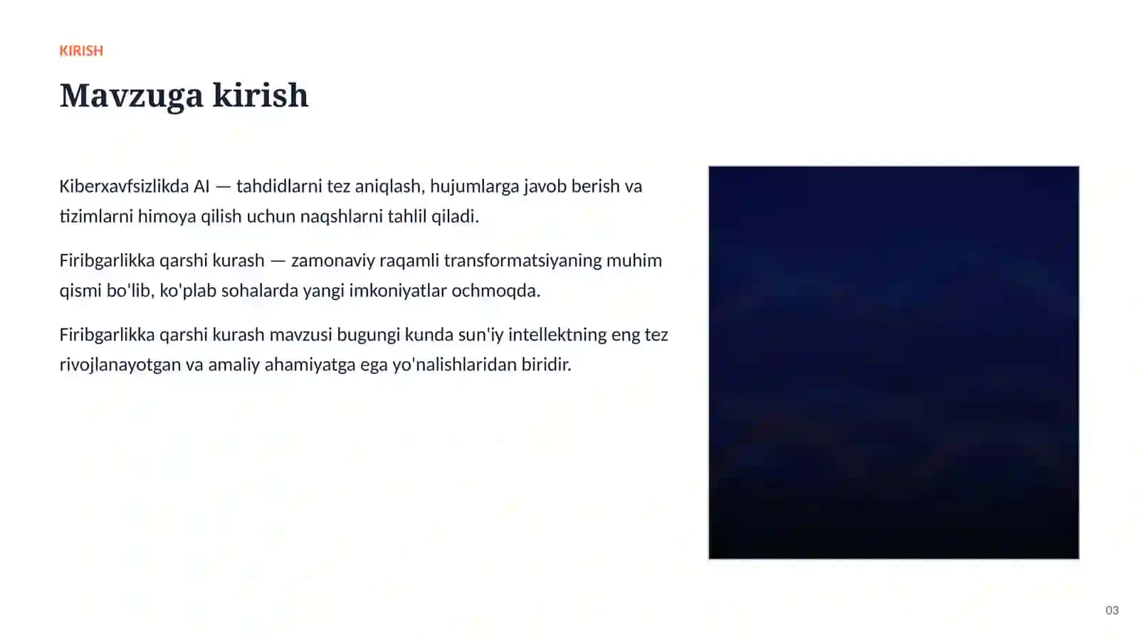 #0633 SUN'IY INTELLEKT • AI KIBERXAVFSIZLIKDA 3