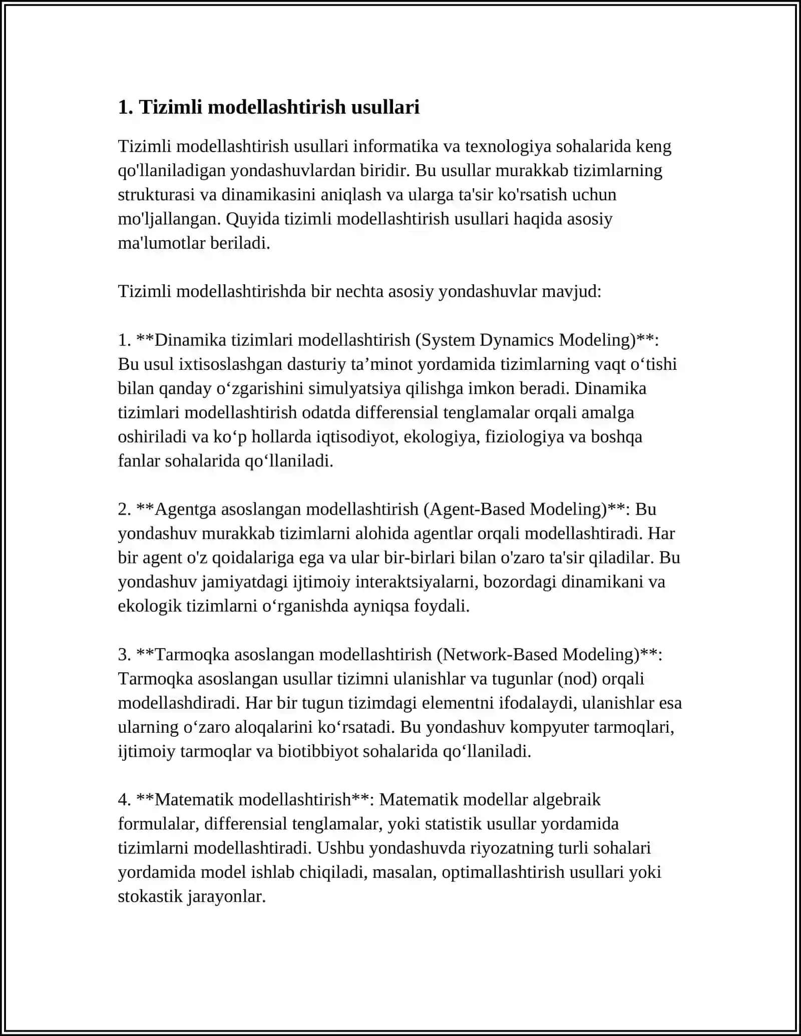 TIZIMLI IMITATSION MODELLASHTIRISH 3