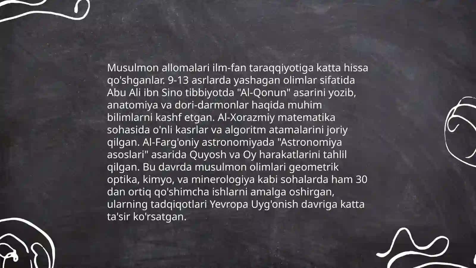 Musulmon allomalar ilm fan rivojida 3