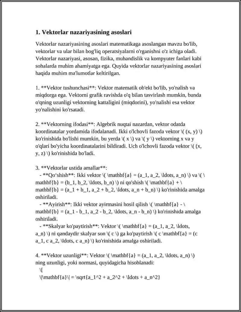 FAZODA VEKTORLAR NAZARIYASI HAQIDA REFERAT 3
