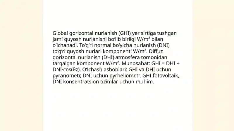 QUYOSH ENERGETIKASI RESURSLARINI HISOBLAS USULLARI 3