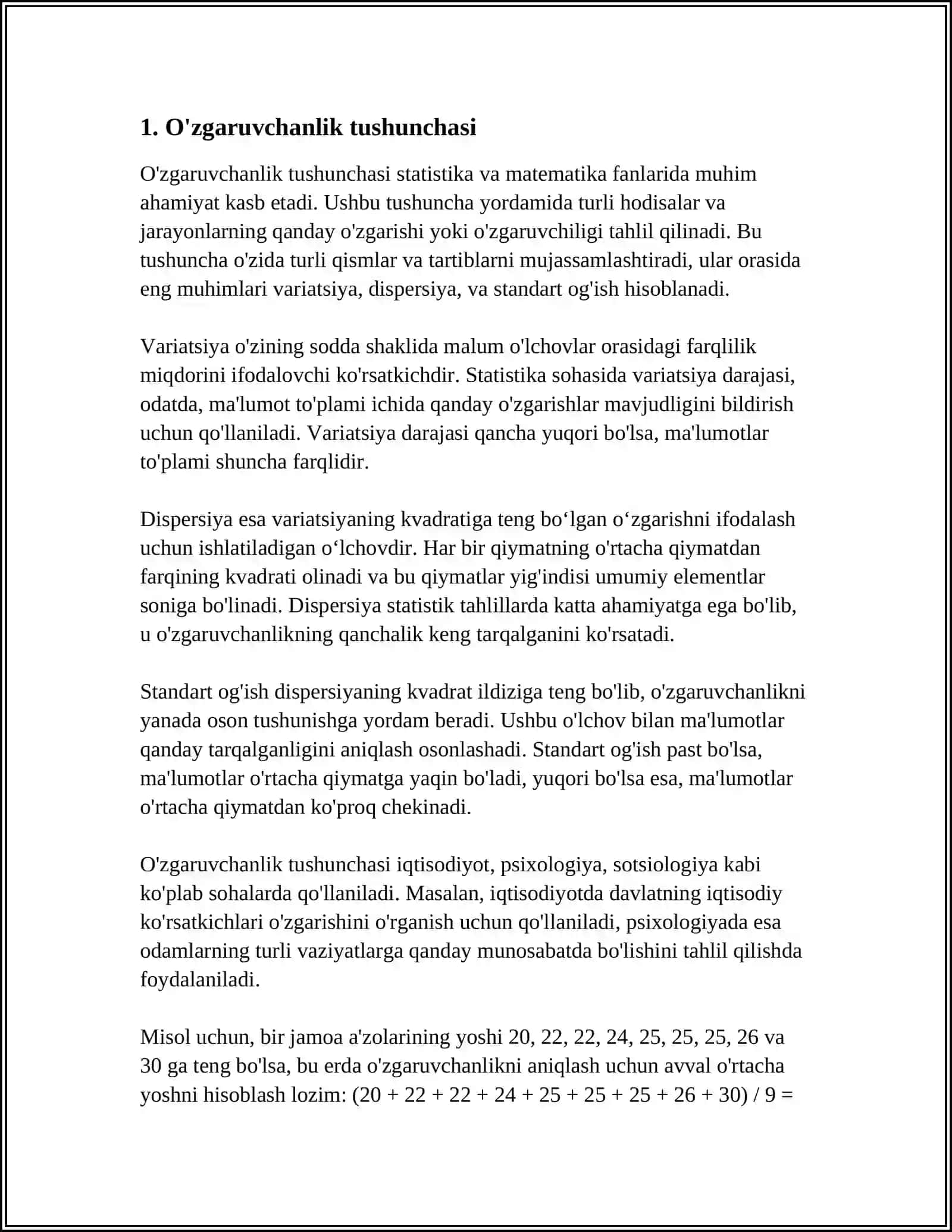 O'ZGARUVCHANLIK:XILMA-XILLARI VA TIBBIYOTDAGI O'RNI 3
