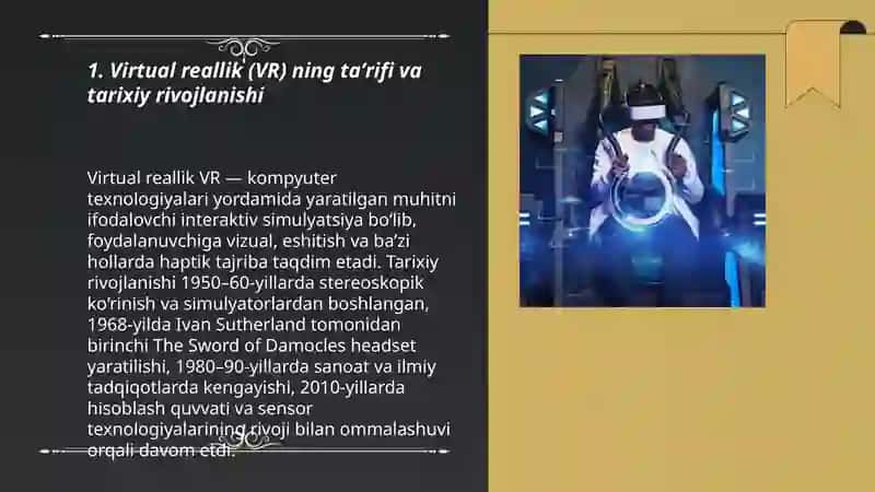 Virtual reallik (VR): asosiy tushunchalar 3