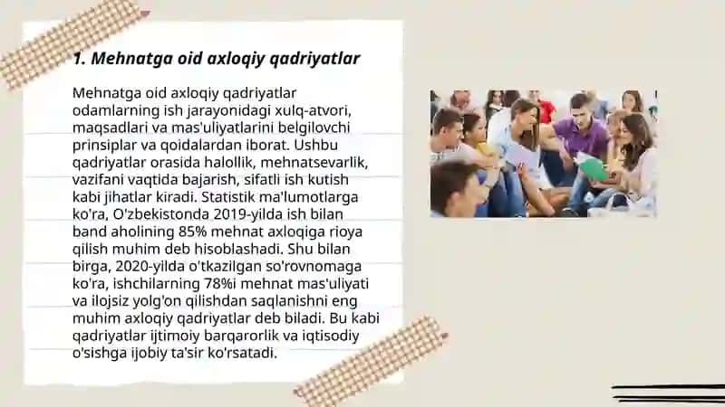 Mehnatga oid axloqiy qadriyatlar 3