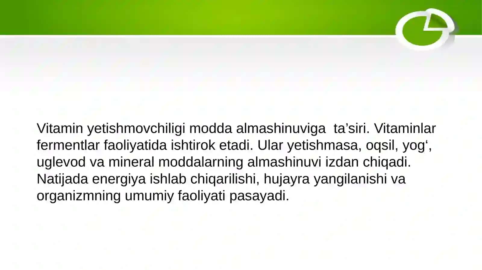 Gipovitaminoz holatlarida modda almashinuvining buzilishi 3