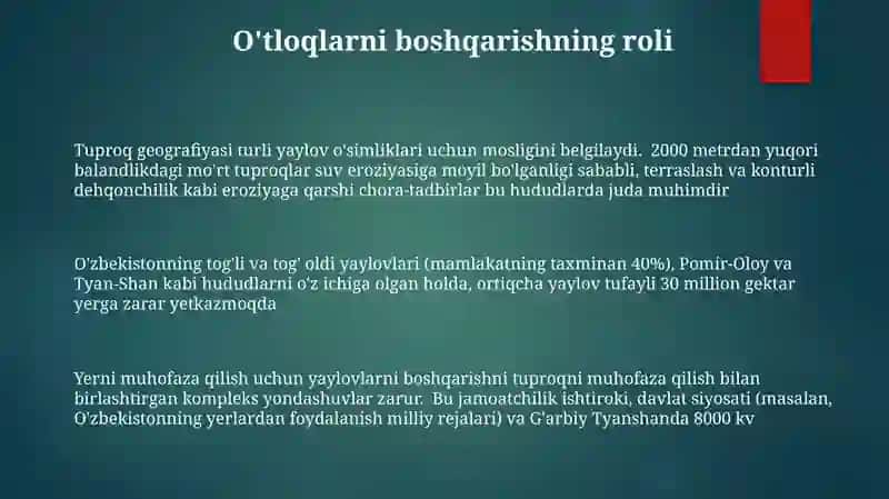Tuproq geografiyasi va uning muhofaza qilish 3