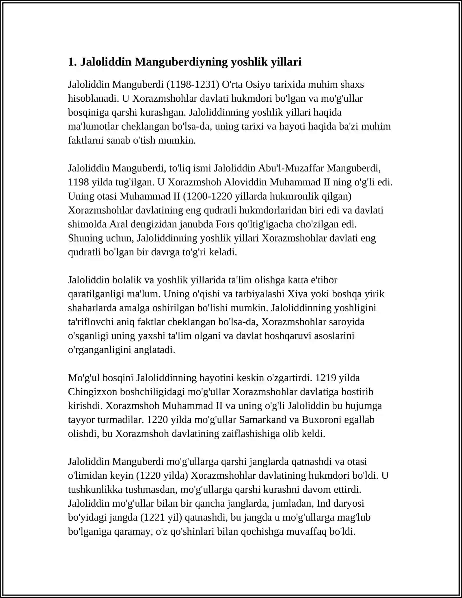 JALOLIDDIN MANGUBERDI HAYOTI HAQIDA 3