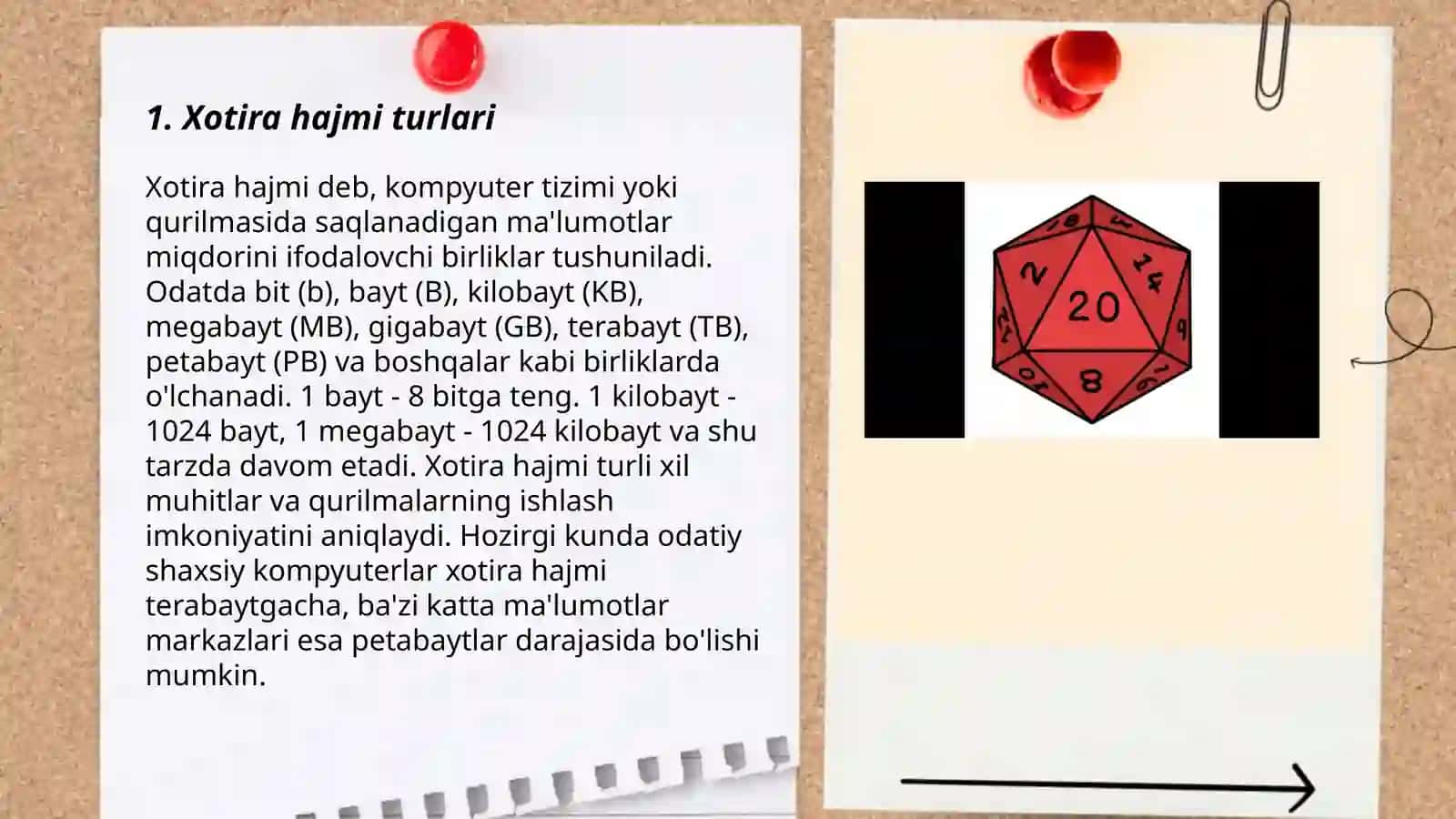 Xotira hajmi turlari 3
