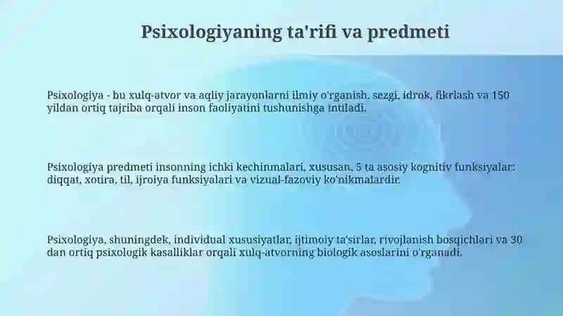 Psixologiyaning zamonaviy fanlar tizimida tutgan oʻrni 3