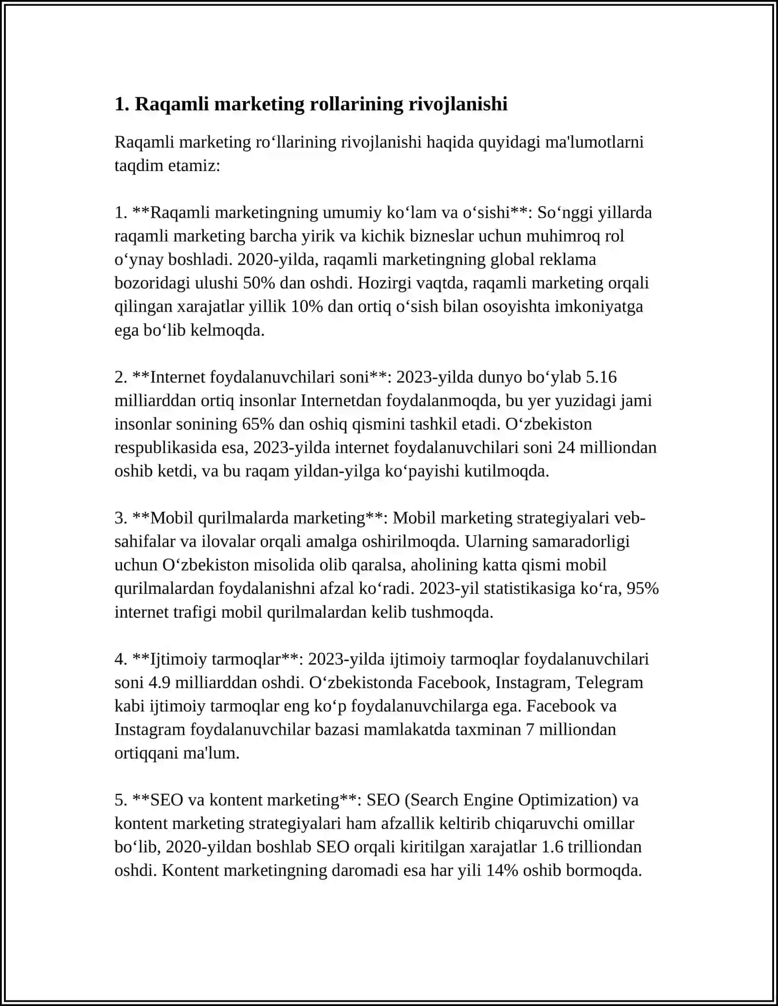 MARKETINGNING USTUVOR ROLINING O‘ZGARISHI 3