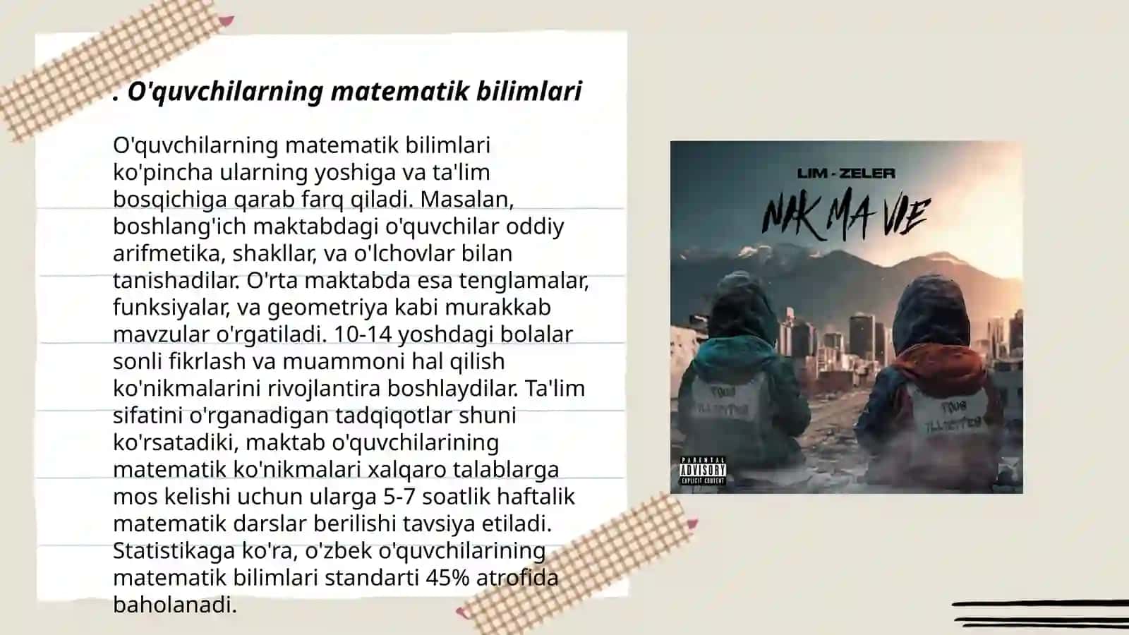 O'quvchilarning matematik bilimlari 3