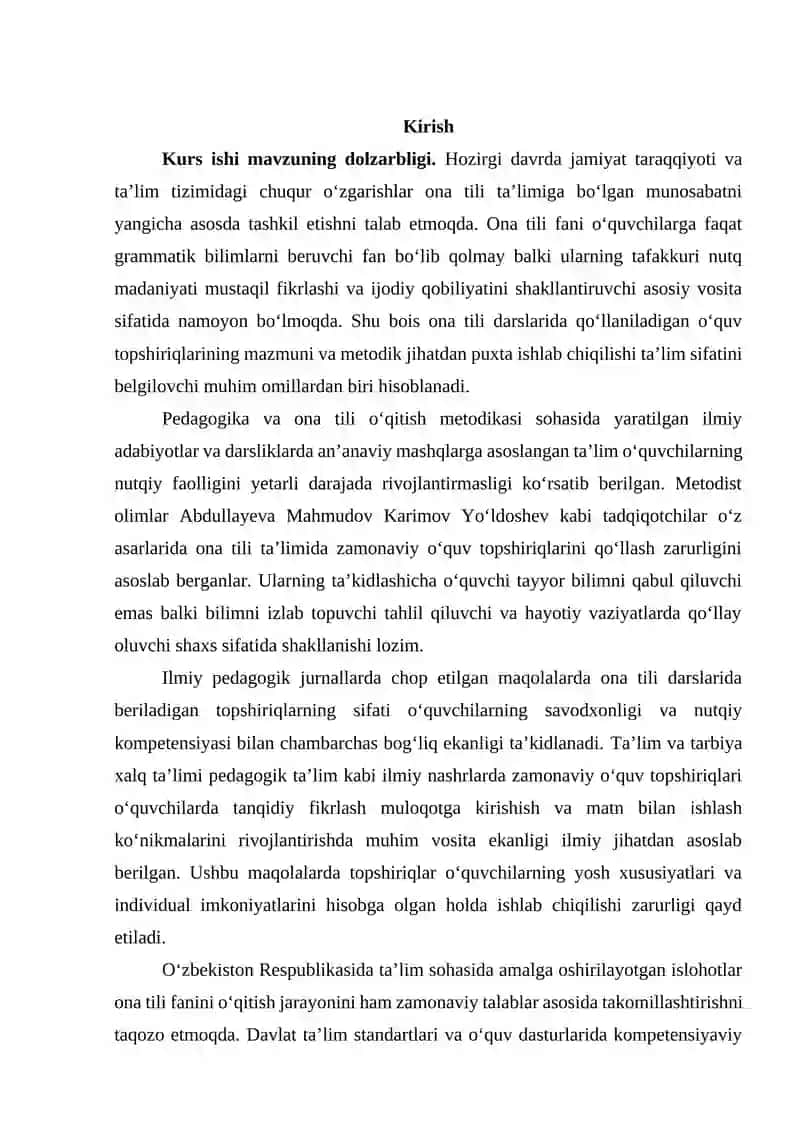 Ona tilidan zamonaviy o’quv topshiriqlarini ishlab chiqish 3