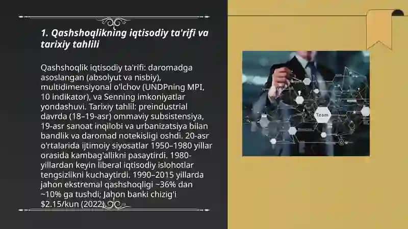 Iqtisodiy ta'limotlar tarixi fanidan: QASHSHOQLIK, TENGSIZLIK VA IQTISODIY O'SISH MUAMMOLARI 3