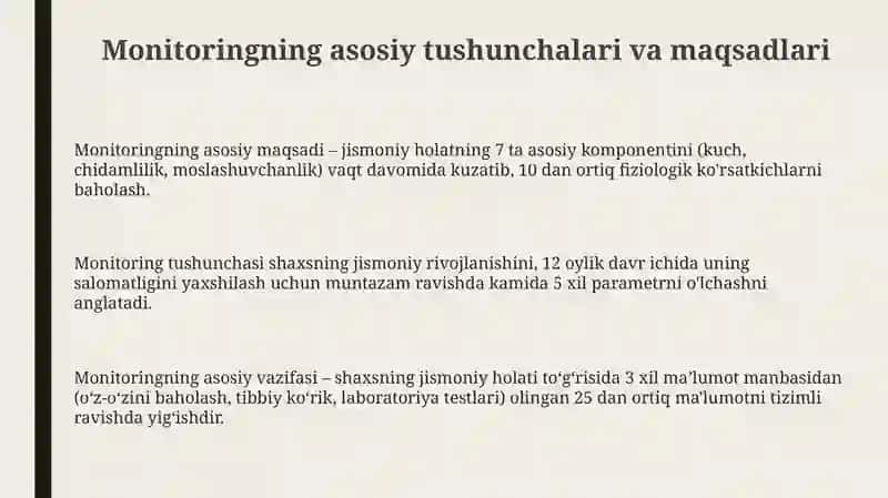 Tananing jismoniy holatini nazorat qilish uslubiyatini o‘zlashtirish 3