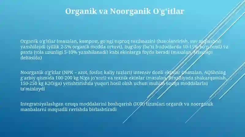 Texnik va donli ekinlarni oʻgʻitlash tizimi 3