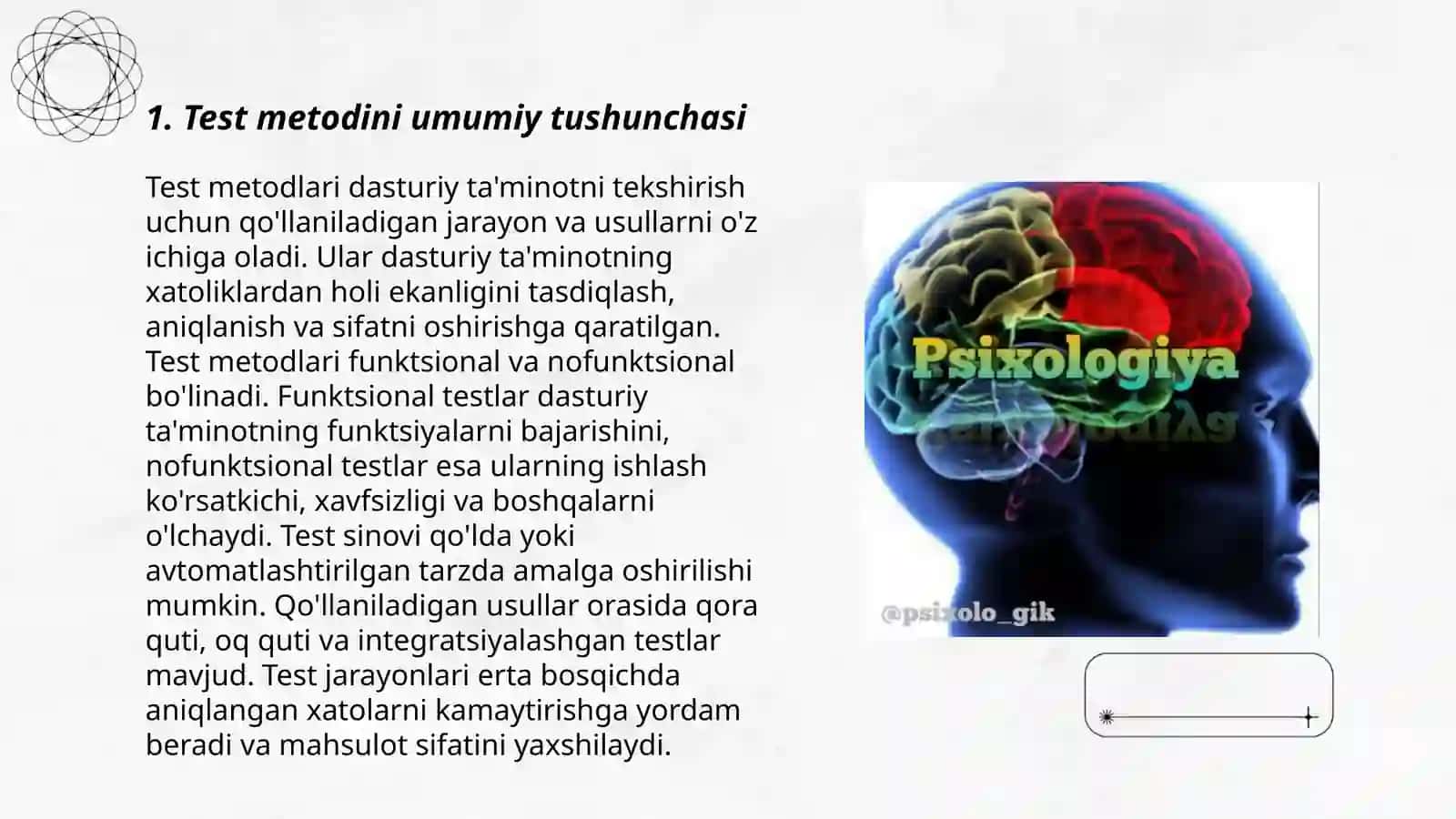 Zamonaviy Psixologiya Tarmoqlarida Tadqiqot Metodlarini Qo’llanishi: Test Metodi 3