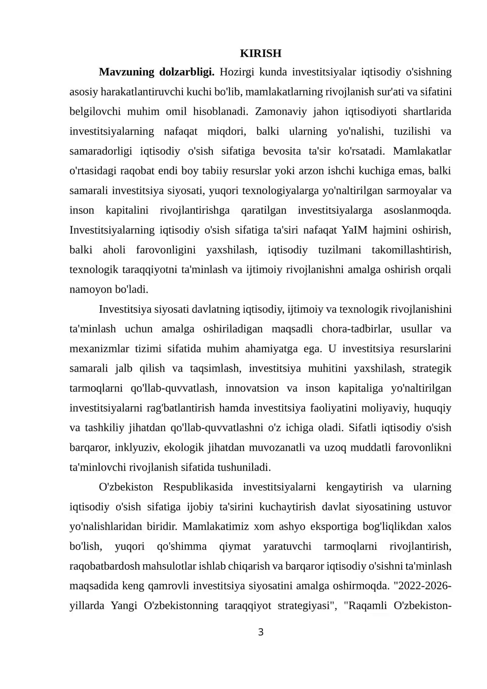Investitsiyalarning iqtisodiy o'sish sifatiga tasirini oshirishning nazariy asoslarini takomillashtirish 3