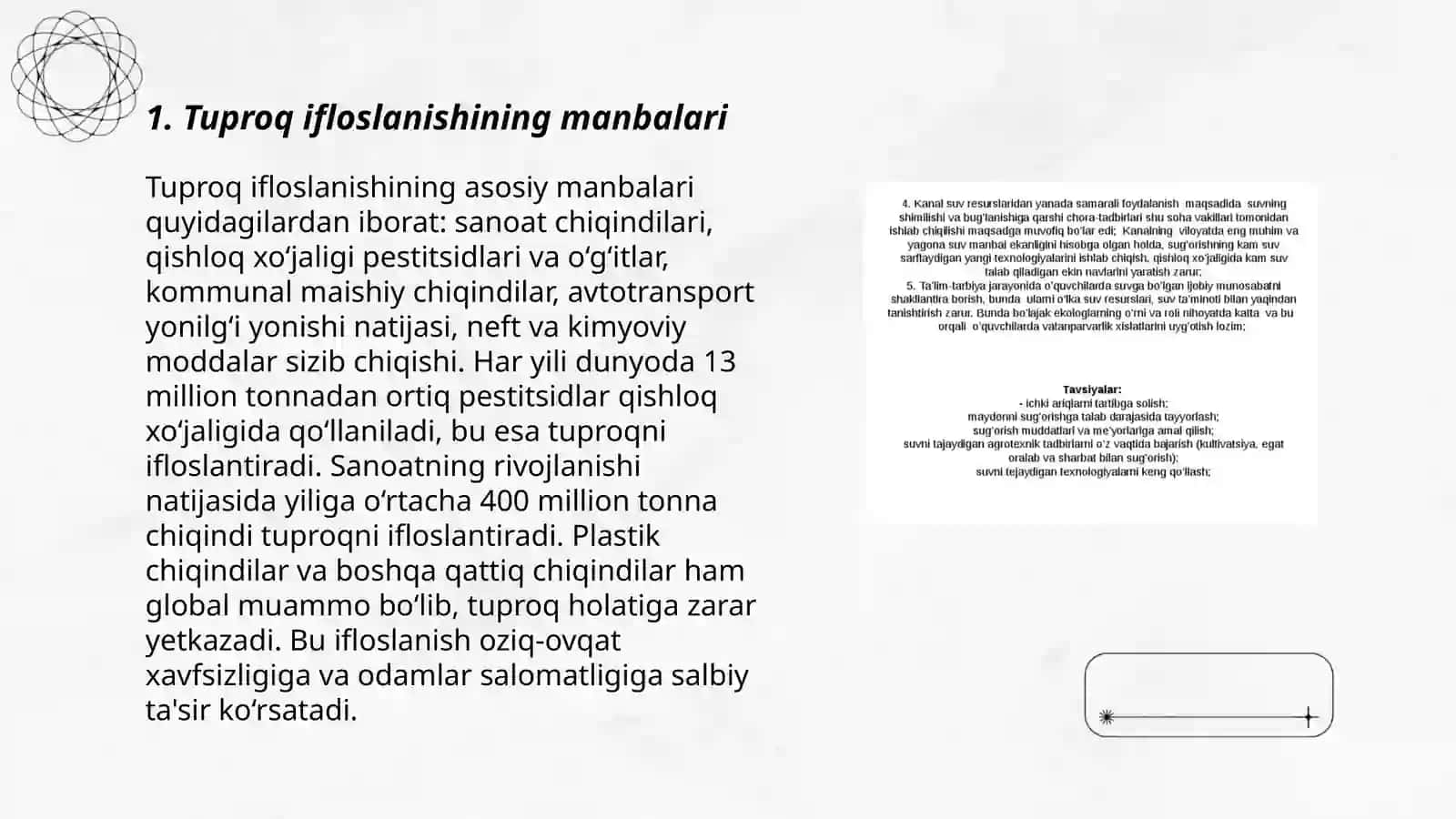 Tuproq, suvning ifloslanishida ion bog'lanishli birikmalarni aniqlab ulardan tozalash g'oyasini ishlab chiqish 3