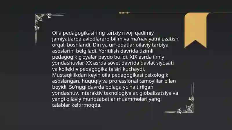 Oila pedagogikasi tarixi 3