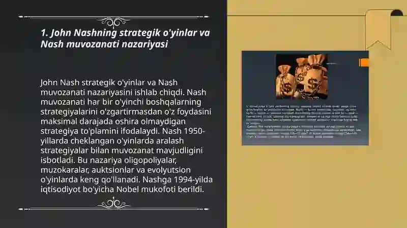 Iqtisodiyot sohasida Nobel mukofodiga sazovor bògan iqtisodchi olimlarning ģoyalari va talimotlari 3