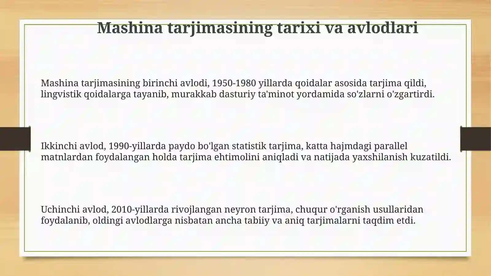 Mashina tarjimasi tarixi. Uch avlod taraqqiyoti 3