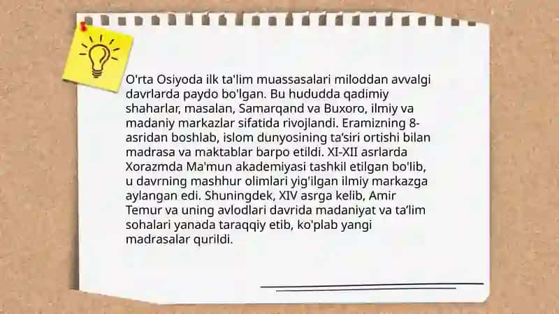 O'rta Osiyoda tarbiya, maktab va pedagogik fikirlar 3
