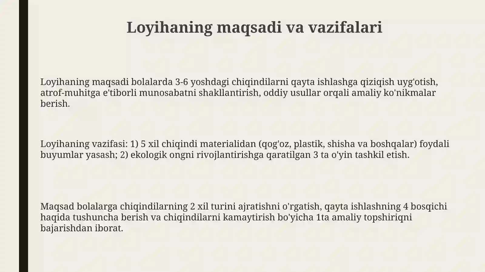 Qiziqarli chiqindi loyihasini tashkil etish 3