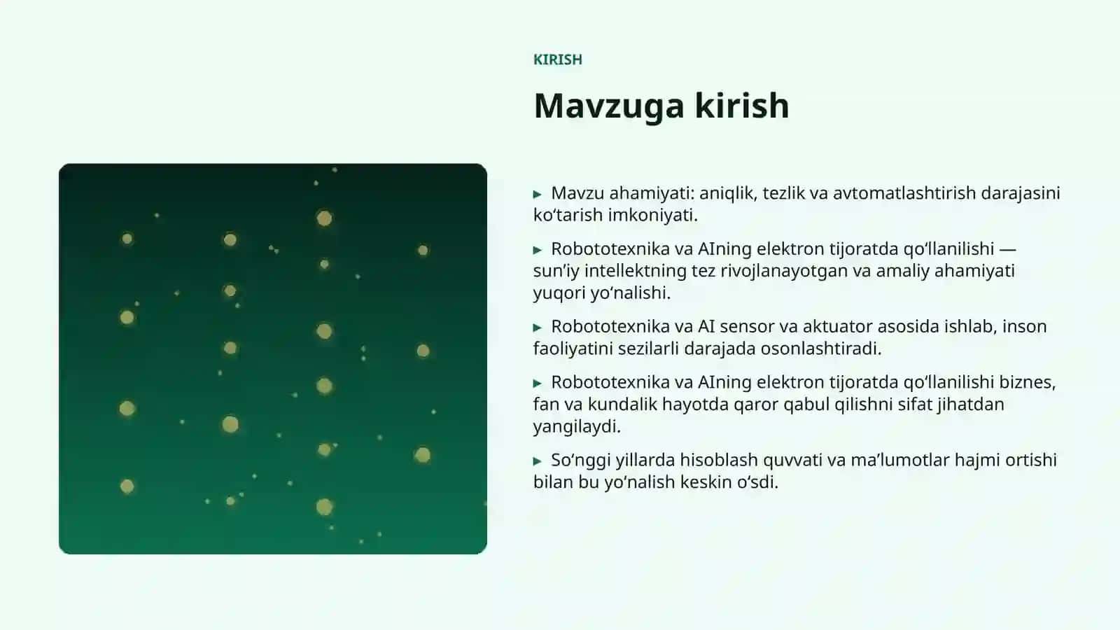 Robototexnika va AIning elektron tijoratda qoʻllanilishi 3