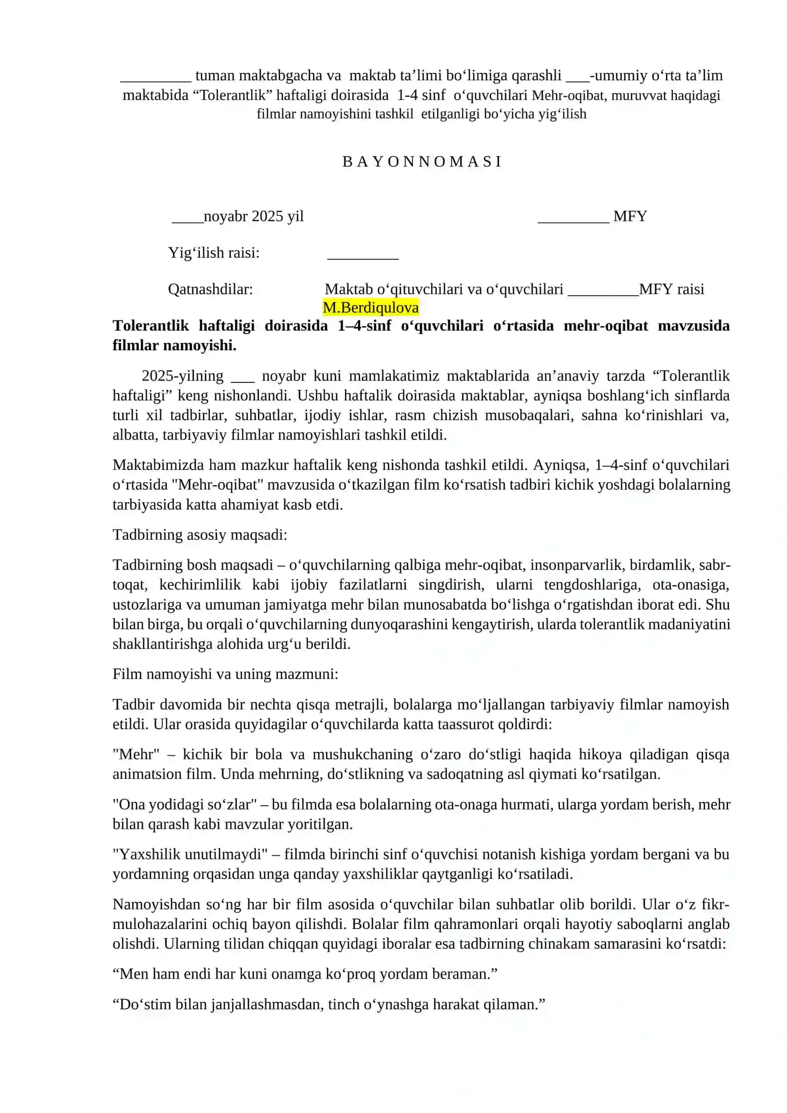 Tinchlik qadri 3