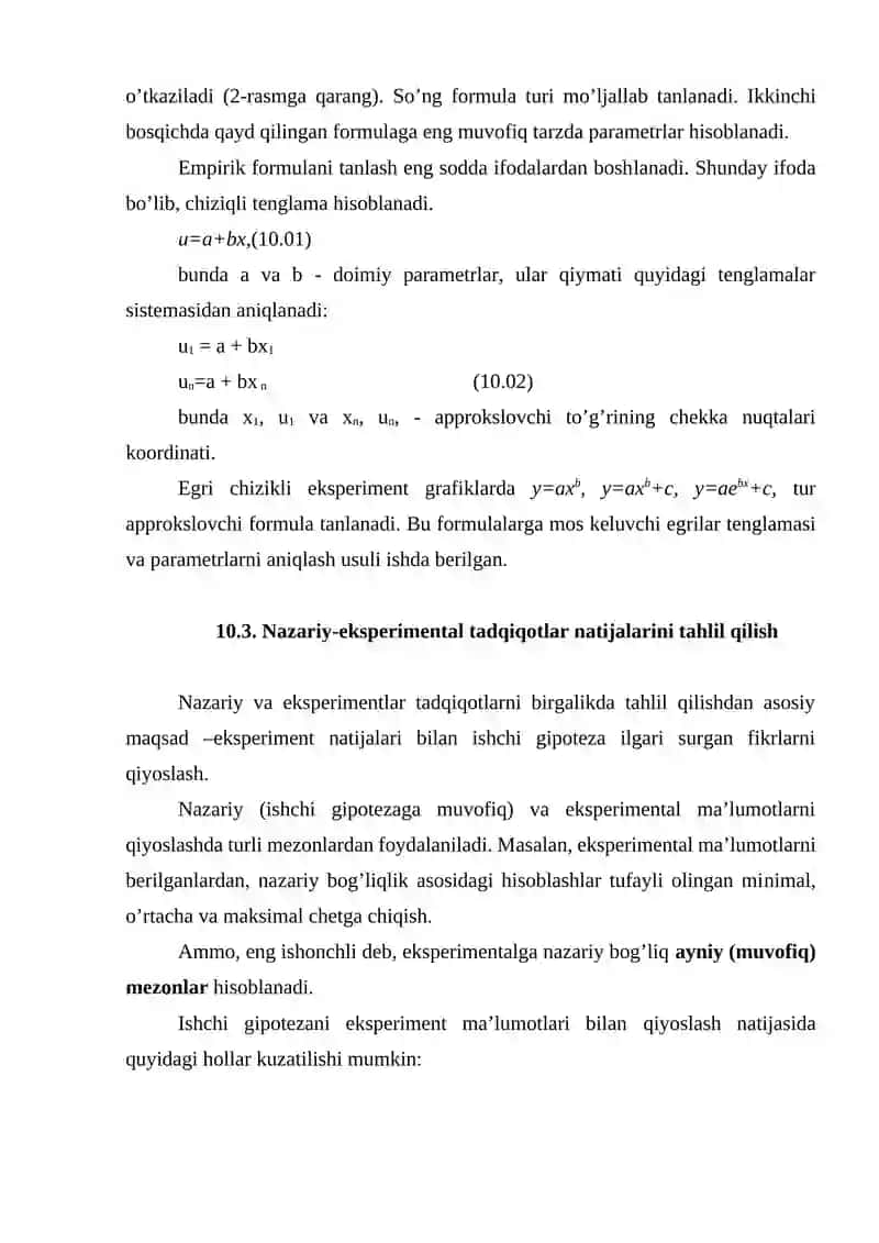 EKSPERIMENTAL TADQIQOT NATIJALARINI QAYTA IShLASh 3