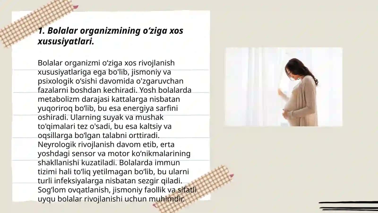Bolalar organizmining oʻziga xos xususiyatlari 3